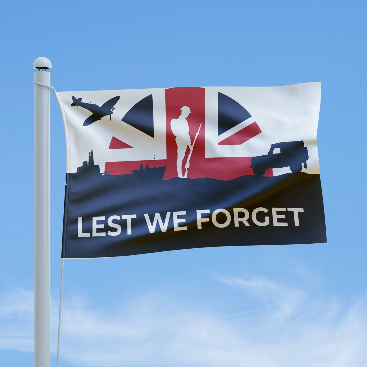 Royal British Veterans Enterprise | Remembrance Lest We Forget Flag